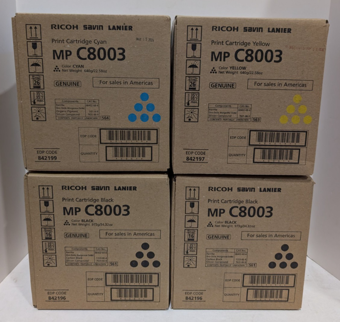 Ricoh Genuine Toner Bundle MP C8003 - CYK 842196 842198 842199