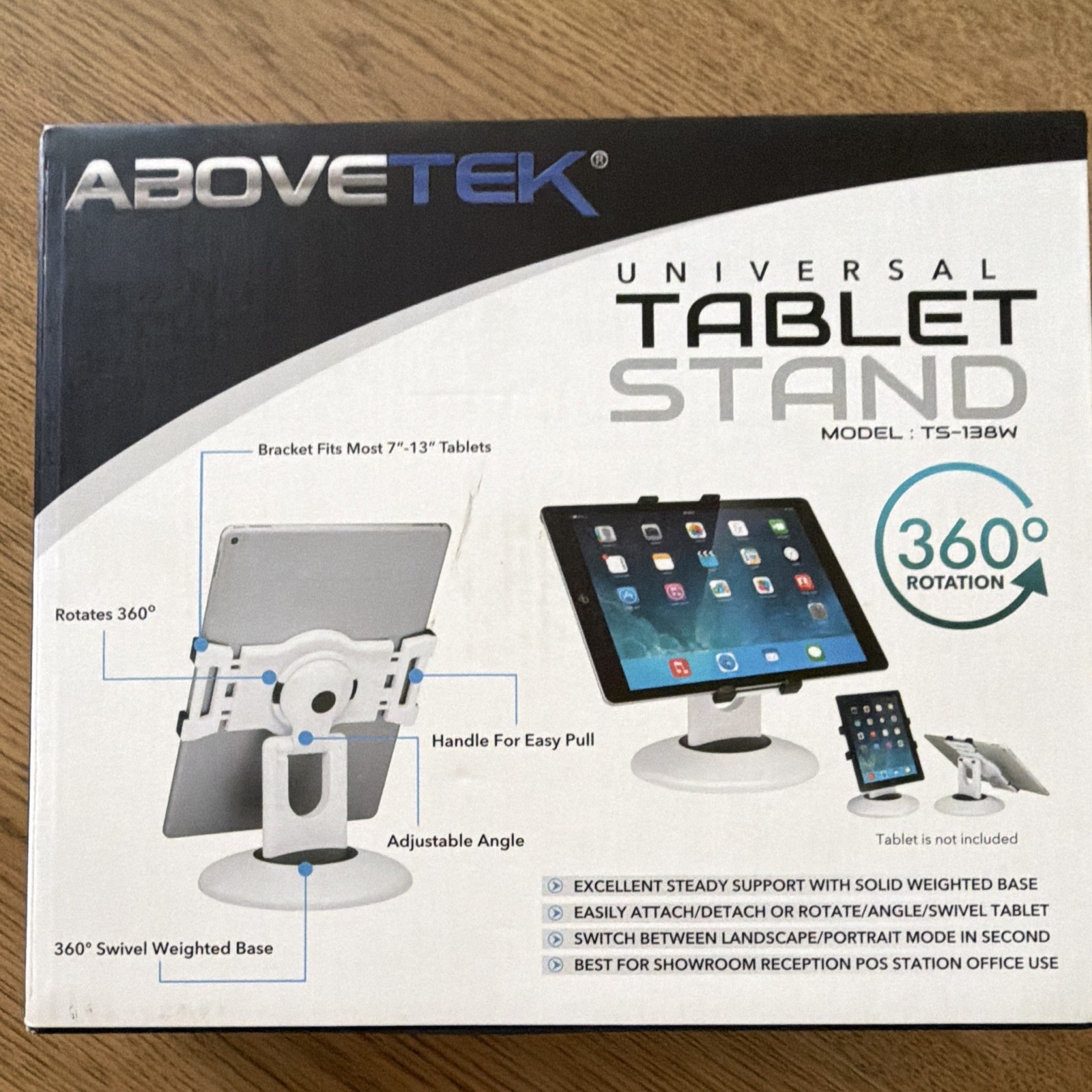 AboveTEK TS-138W Tablet Stand White New In Box Never Used Never Opened