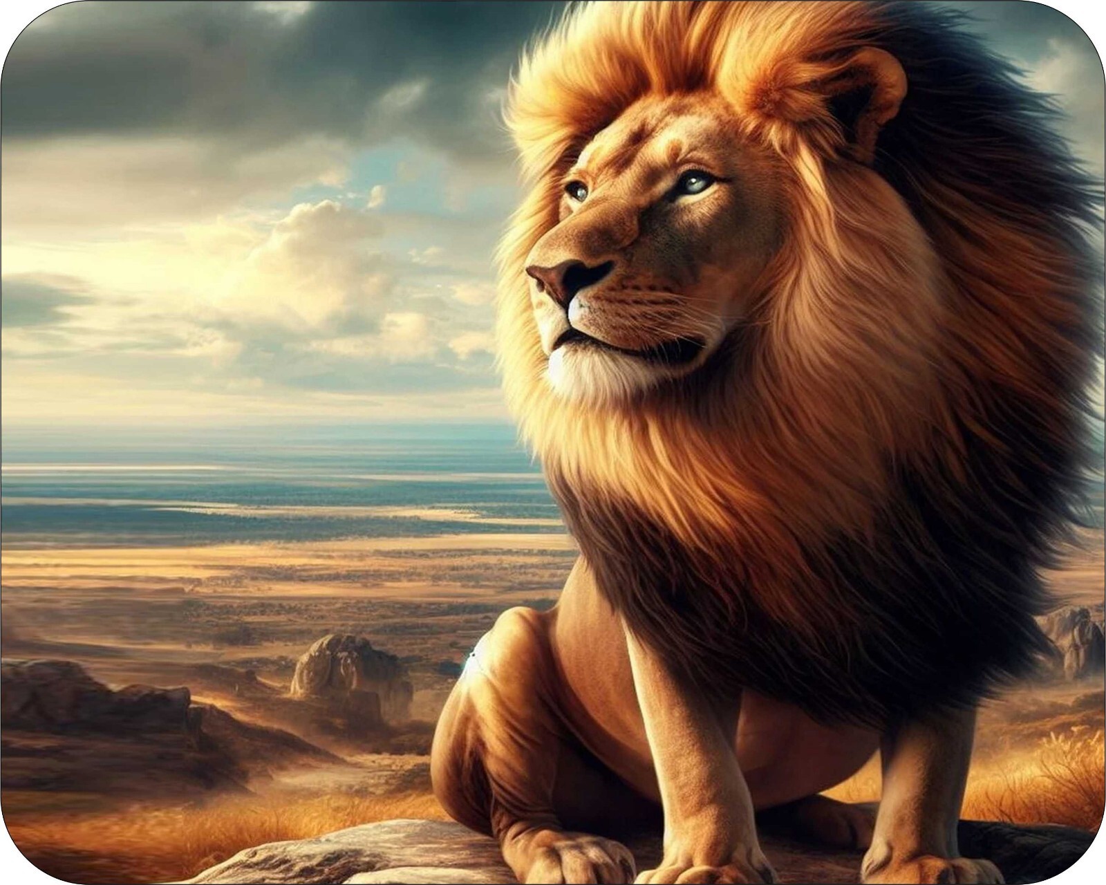 King of the beast Lion Mousepad 7 x 9 Wilderness Art mouse pad