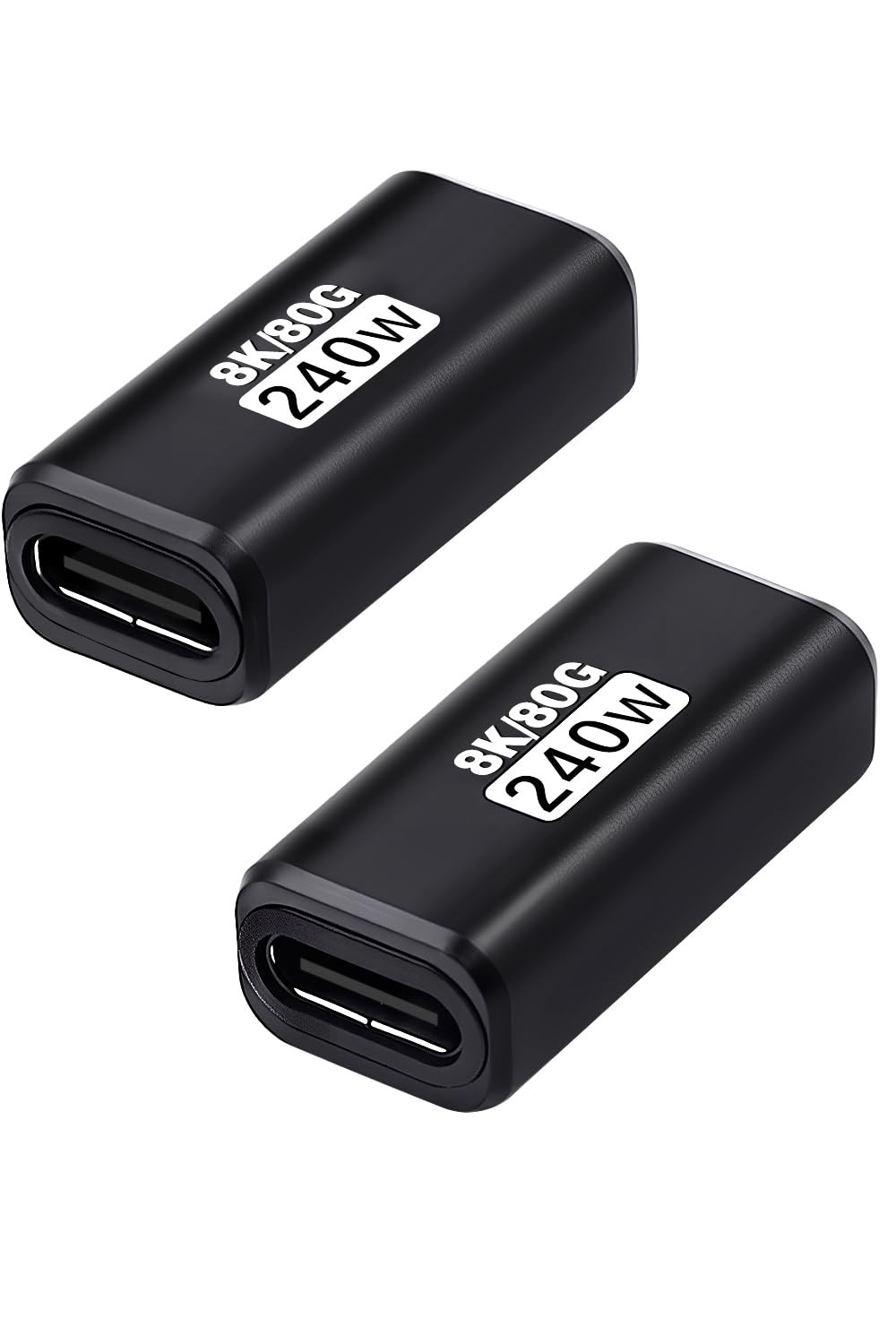 Duttek 80Gbps USB C Female to Adapter 2Pack, | 8K 240W Only for Black