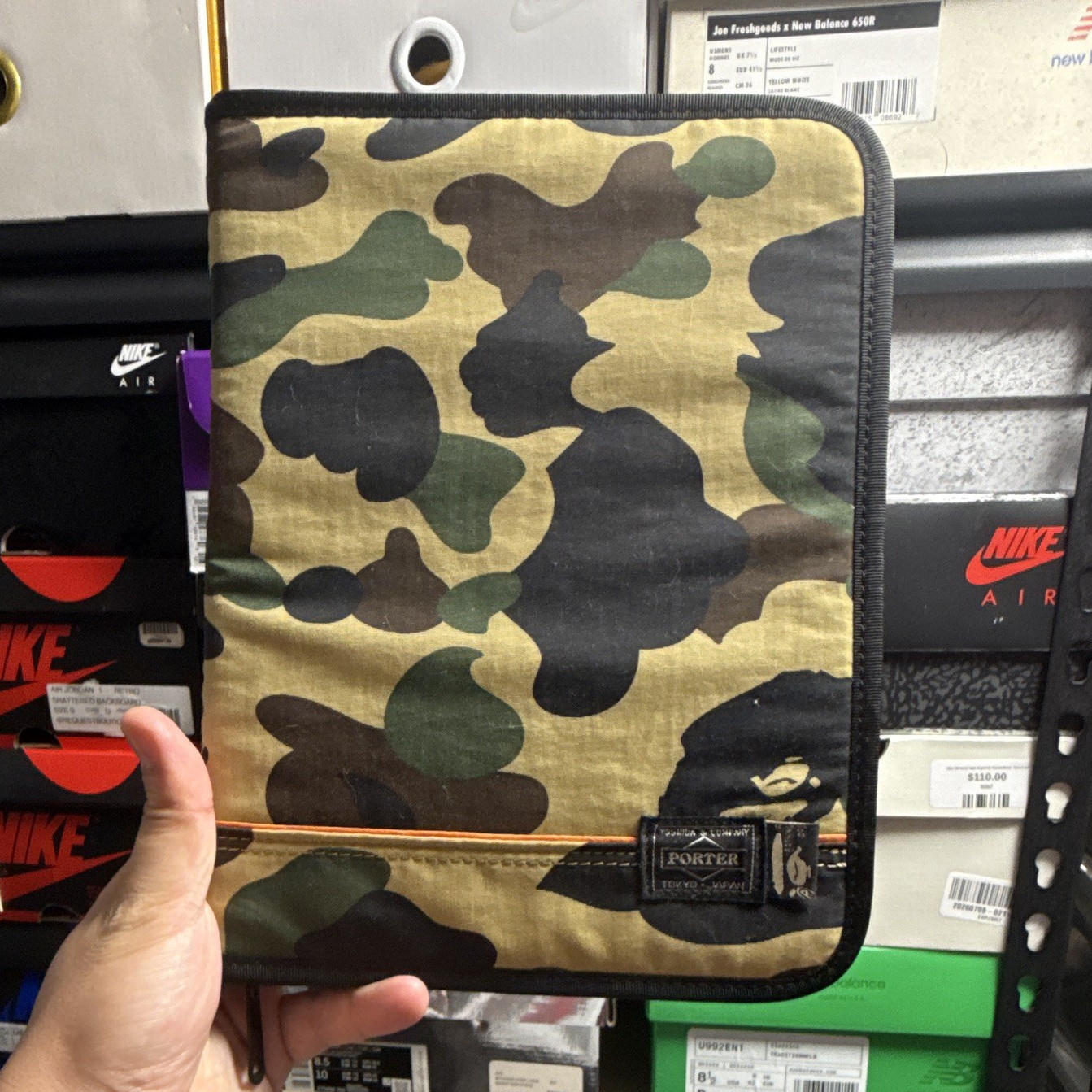 PORTER A Bathing Ape BAPE Multicolor Camouflage Zip-Around Sleeve Case
