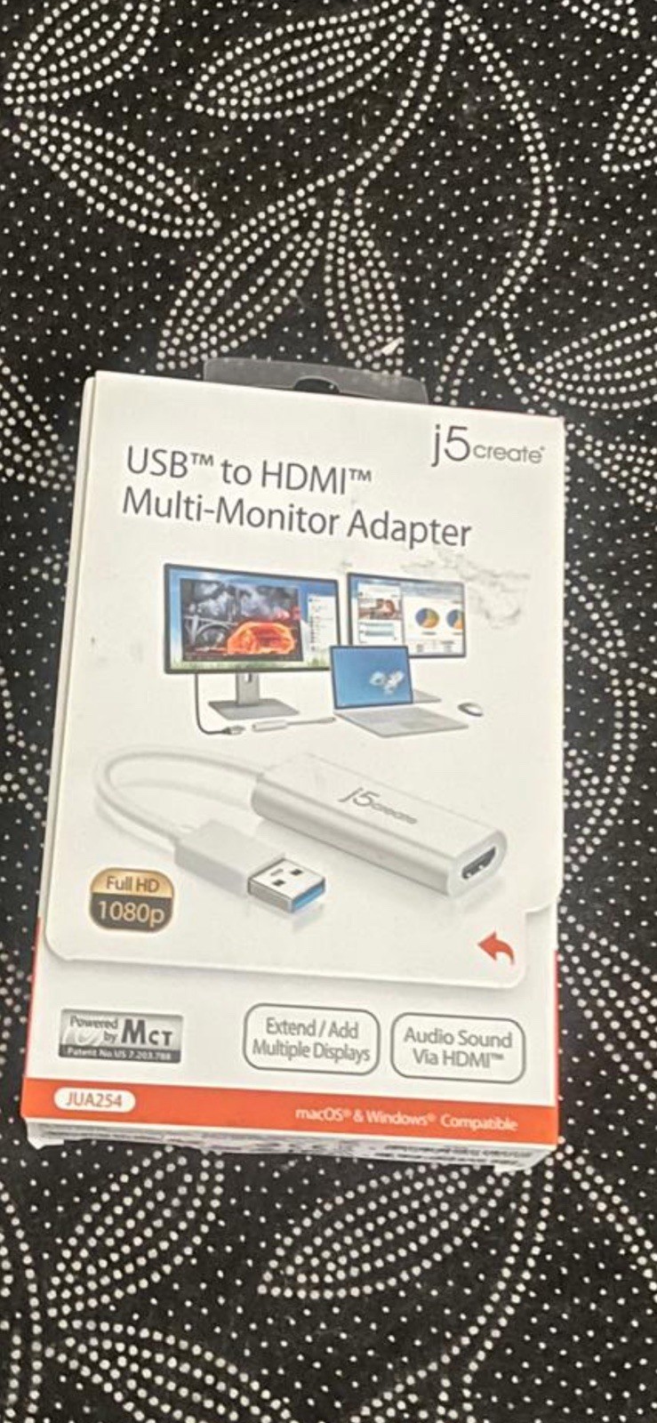j5create JUA254 USB to HDMI Adapter 1080p HD Multi-Monitor Mac Windows PC⁠