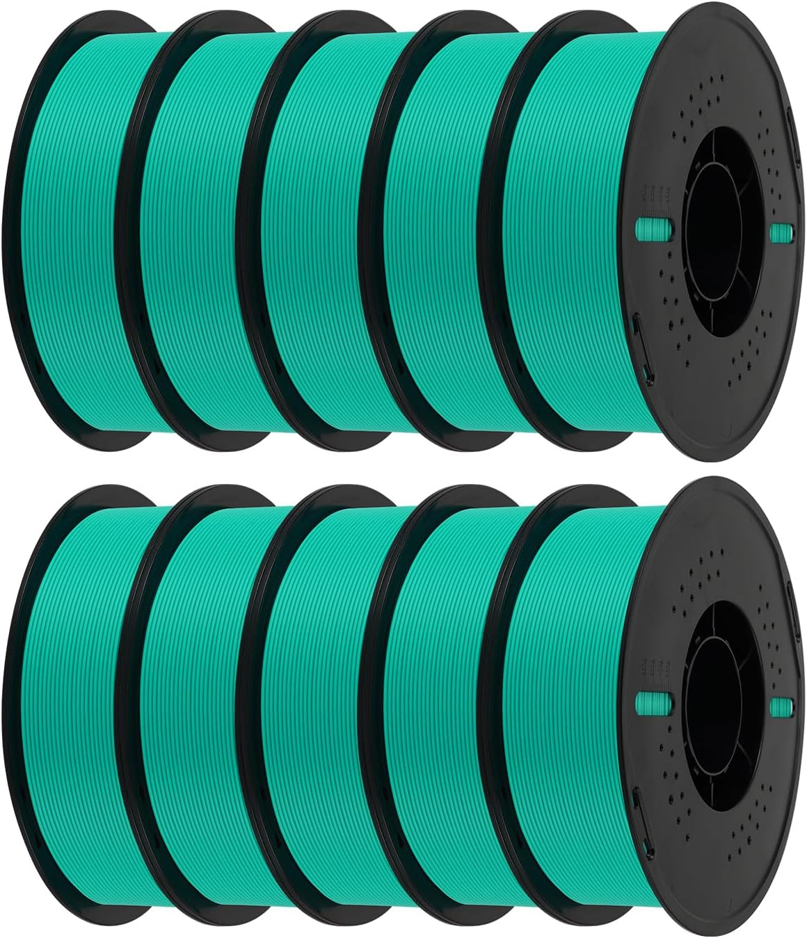 PLA 3D Printer Filament Bulk, 10KG 10-Pack, Mint Green