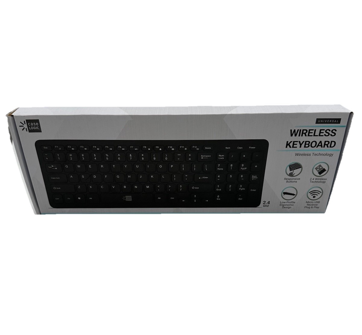 Case Logic Wireless Keyboard  2.4 Wireless Tech, Low-profile Design Universal