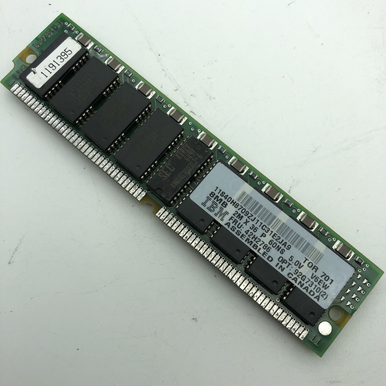 IBM 8MB FPM 70NS SIMM 72-PIN 2X36 Memory FRU#  42H2786 92G7310 40H8709