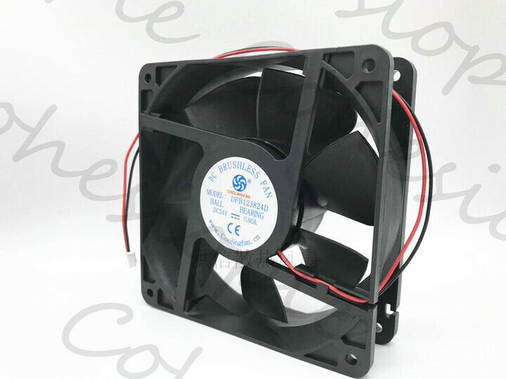 New 1PC 2-wire gale volume cooling fan DC24V 0.60A 12CM DFB123824D
