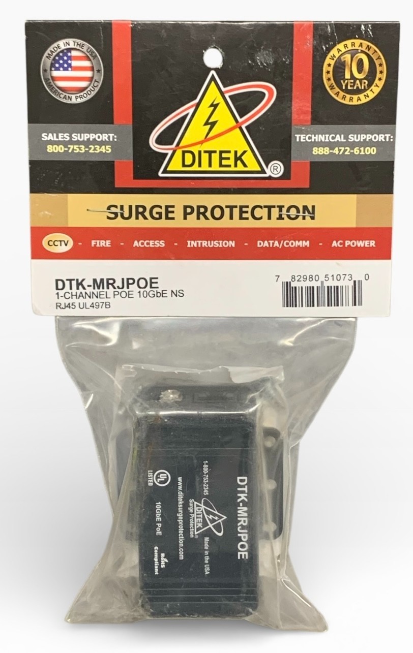 Ditek DTK-MRJPOE 1-Channel POE 10Gbe NS Surge Protector