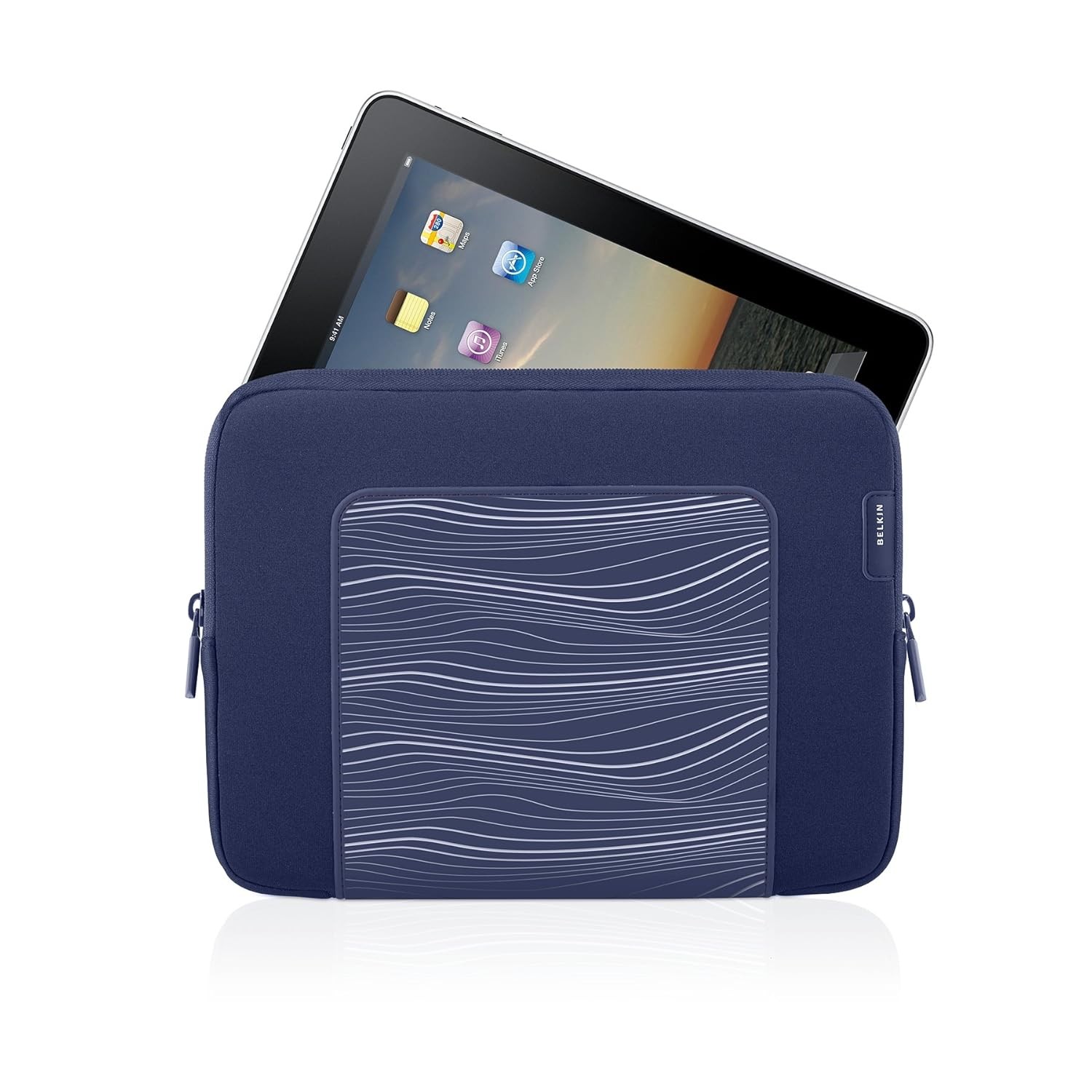 iPad Air 2 3 4 5 6 & 10.5" iPad Pro 9.7" Belkin Sleeve Soft Pouch Zip Case Blue