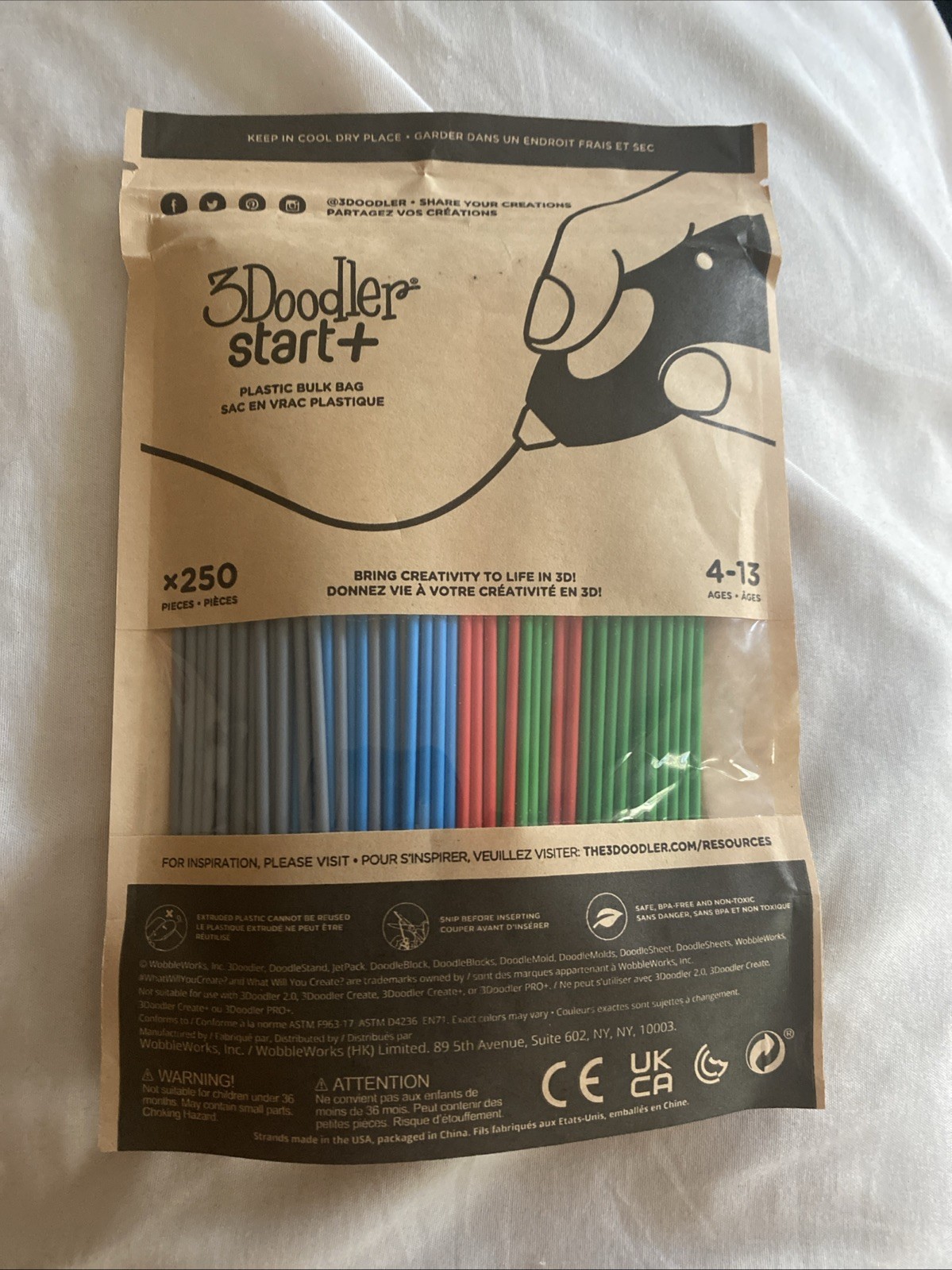3Doodler Start 3D Printing Filament Refill Bundle (250 pieces)