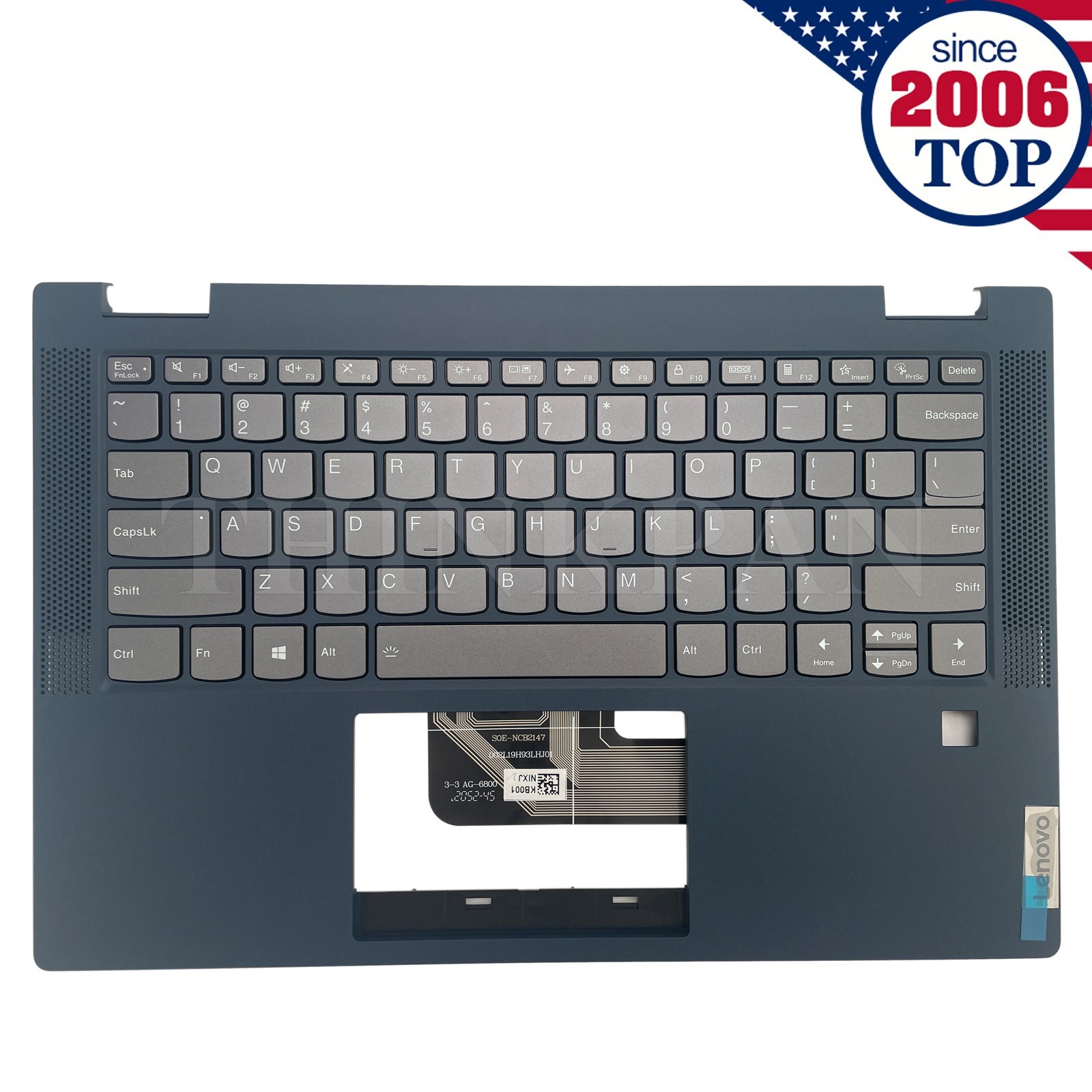 New For Lenovo Flex 5-14IIL05/14ITL05/14ALC05 Palmrest Backlit Keyboard Blue