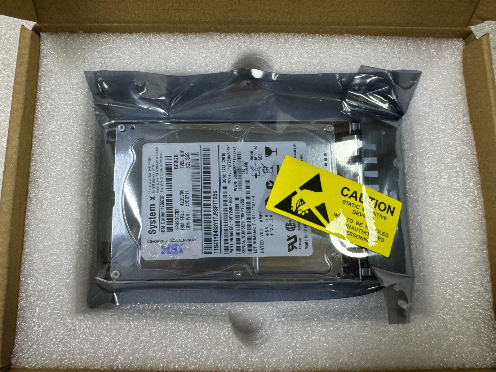 IBM 42D0708 42D0711 42D0707 500GB 6GB 7.2K 2.5" SAS Hard Drive & Tray HDD