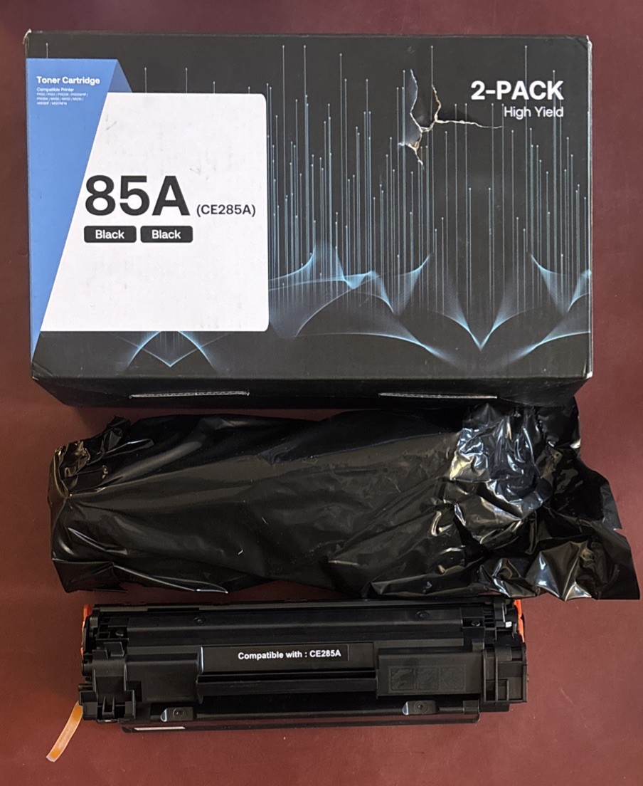 2 PACK Toner Cartridges: 85A CE285A Black High Yield ~ Expired 1-25-26