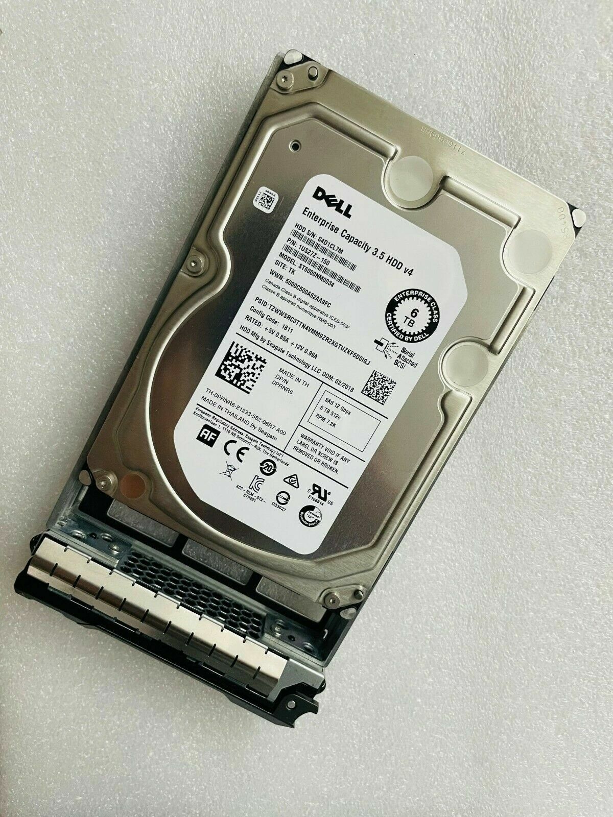 PRNR6 0PRNR6 FOR Dell 6TB 12G 7.2K 3.5 SAS Hard Drive HDD 13G KIT