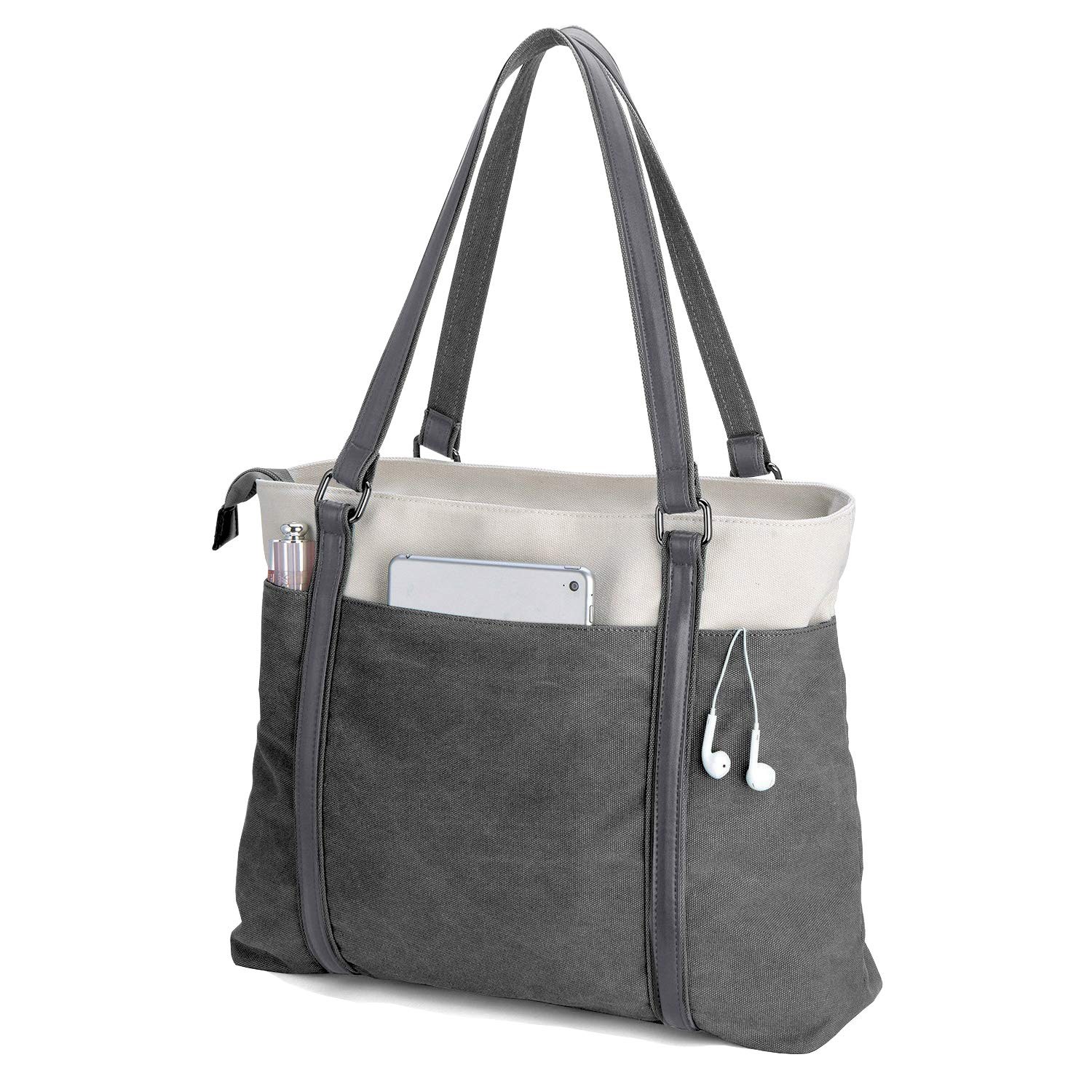 Laptop Tote Bag for , 15.6 Inch Work Bag with Laptop Compartment and Zipper, ...