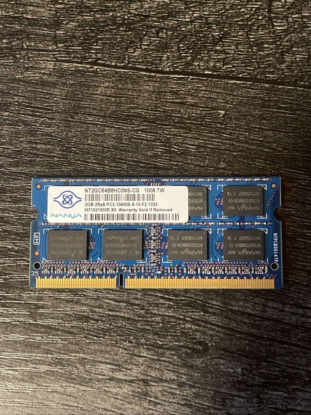 NT2GC64B8HC0NS-CG GENUINE NANYA LAPTOP MEMORY 2GB DDR3 PC3-10600S-9-10-F2 (CA65)