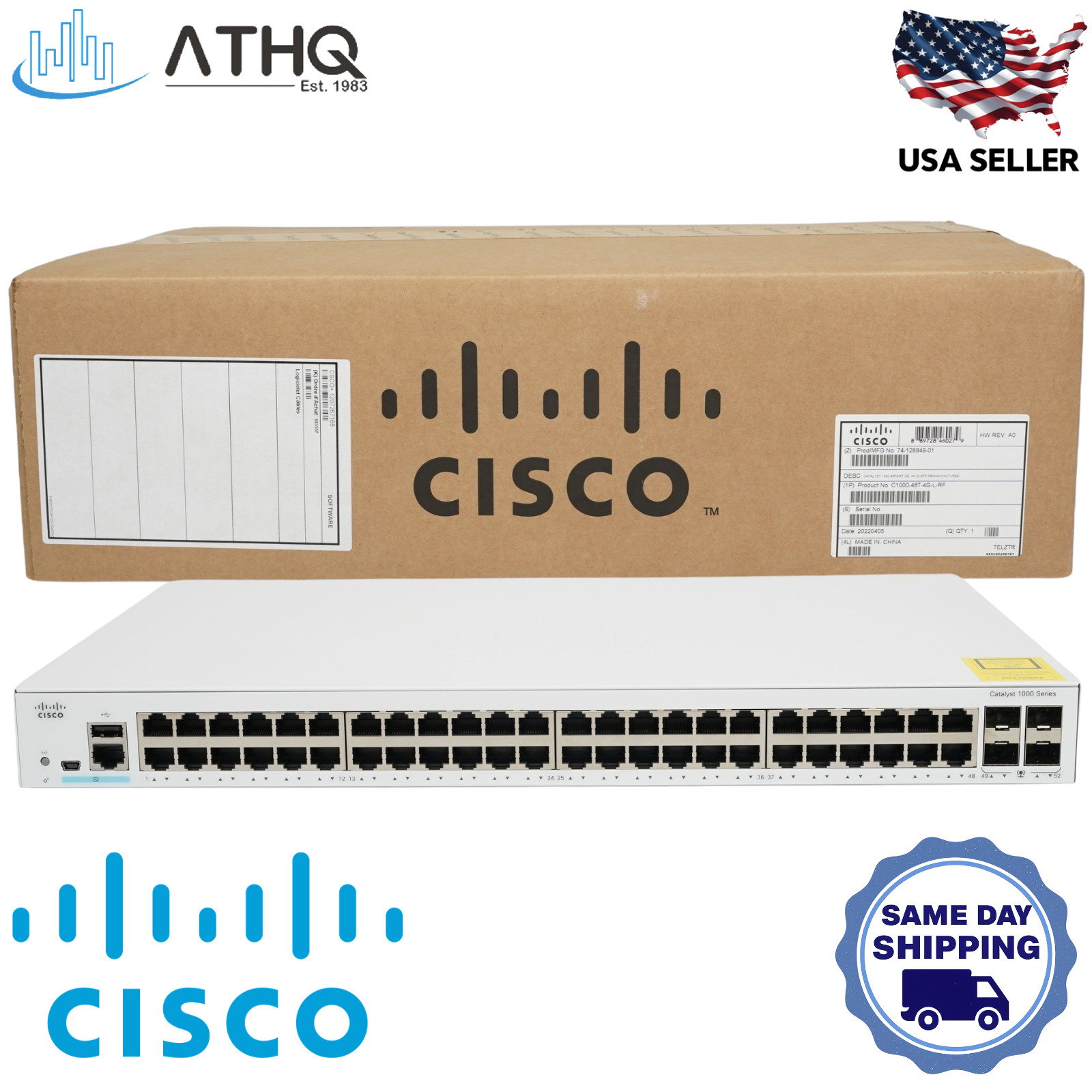 Cisco Catalyst C1000-48T-4G-L 48-Port Gigabit Managed L2 Switch 4x SFP Refresh