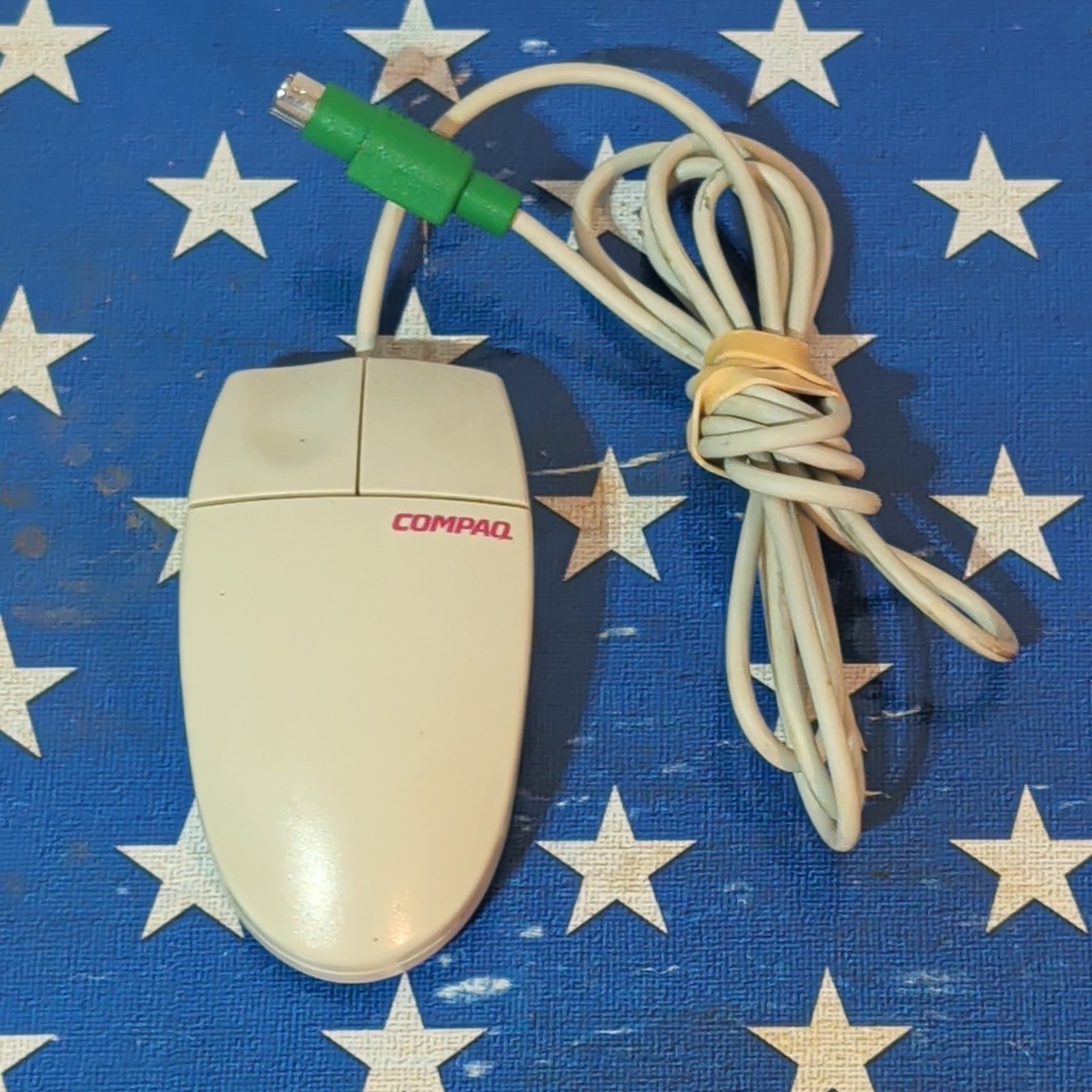 VINTAGE COMPAQ M-S34 2 BUTTON MECHANICAL PS2 MOUSE DS-BIN6-2