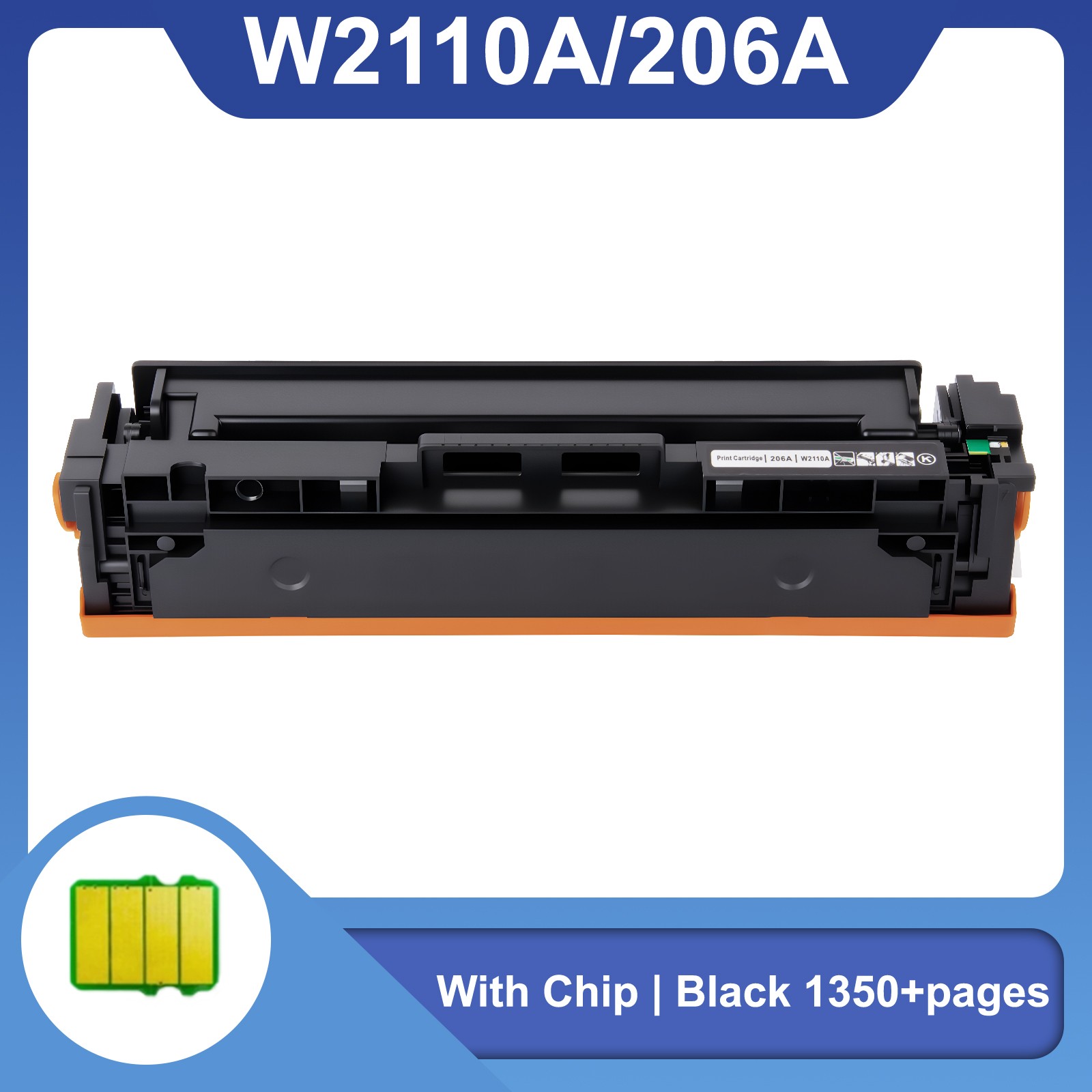 1BK HP 206A W2110A Black Ink Toner Laserjet Pro M255dw LaserJet M282nw 283cdw