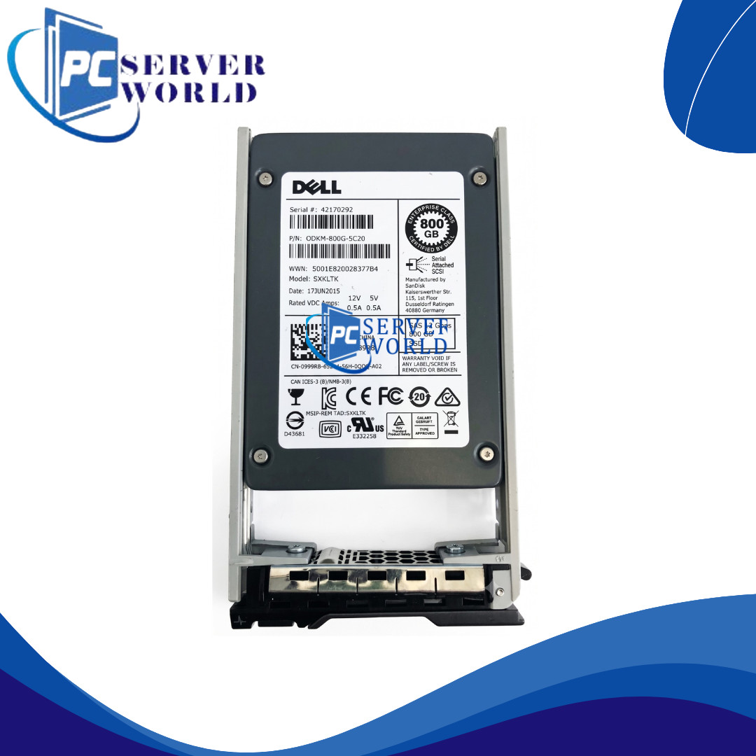 989R8 DELL SANDISK 800GB 12GBPS MU SAS 2.5" SOLID STATE DRIVE 0989R8 SXKLTK