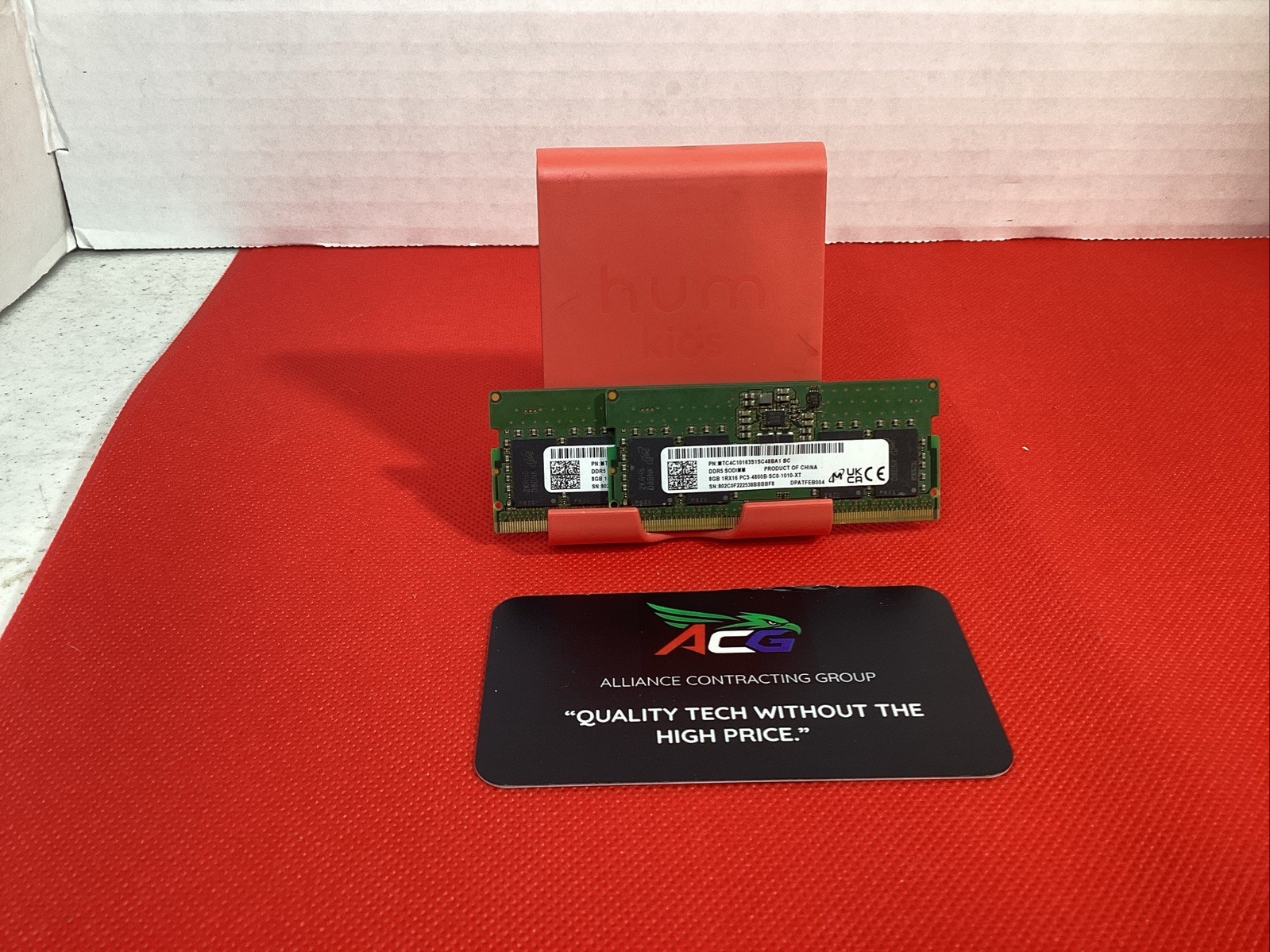 LOT OF 2 Micron DDR5 SO-DIMM 8GB PC5-4800B (1RX16) TOTAL 16GB