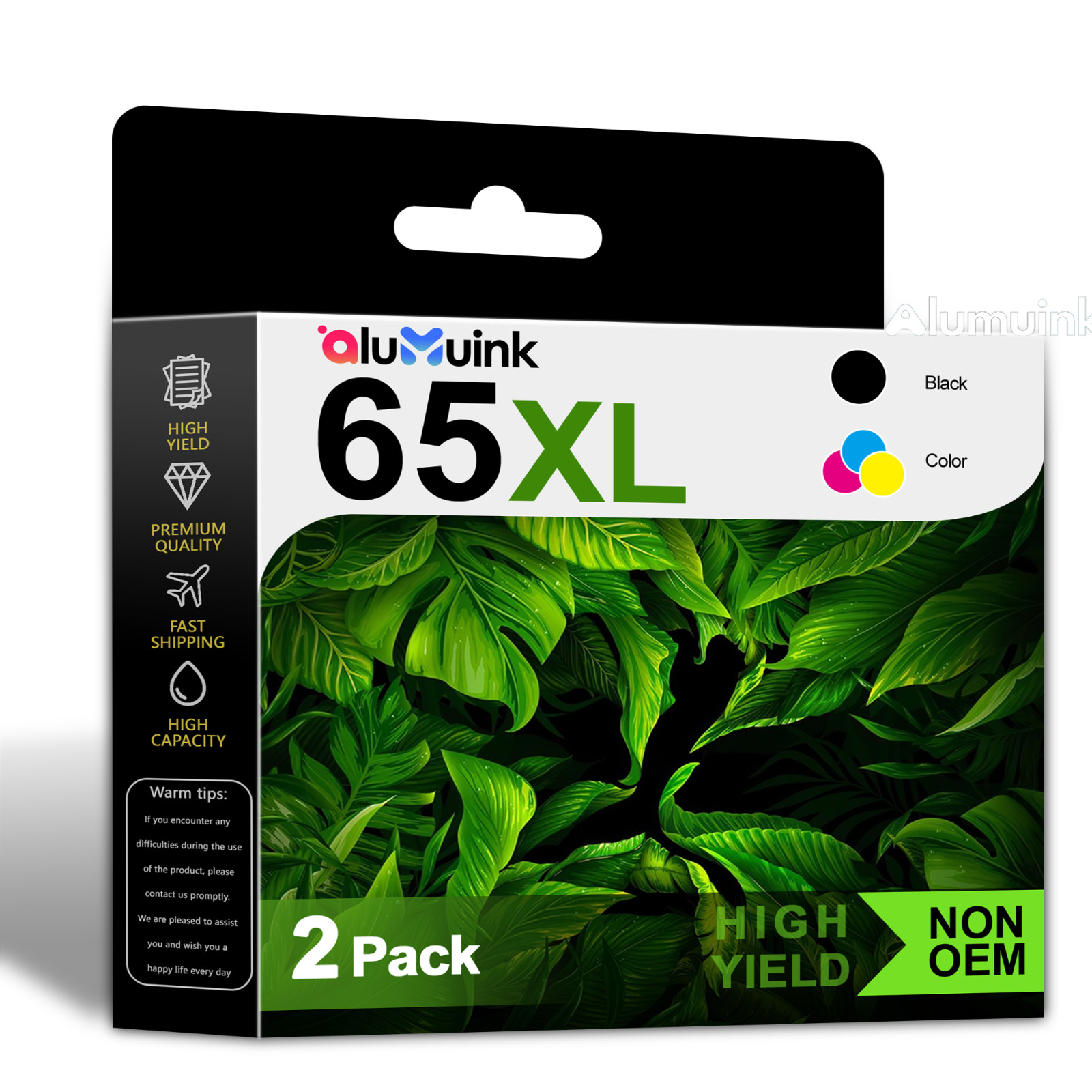 65ink 65XL 2PK Cartridge Combo Replacement For HP printer DeskJet 3755 New Chip