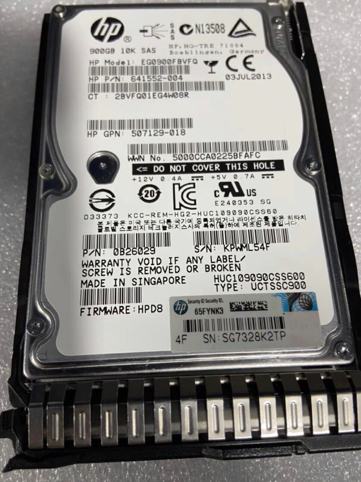 FOR ‌HPE 719424-B21 719429-001 900GB 10K SAS 6Gbps 2.5" HDD Hard Disk Drive