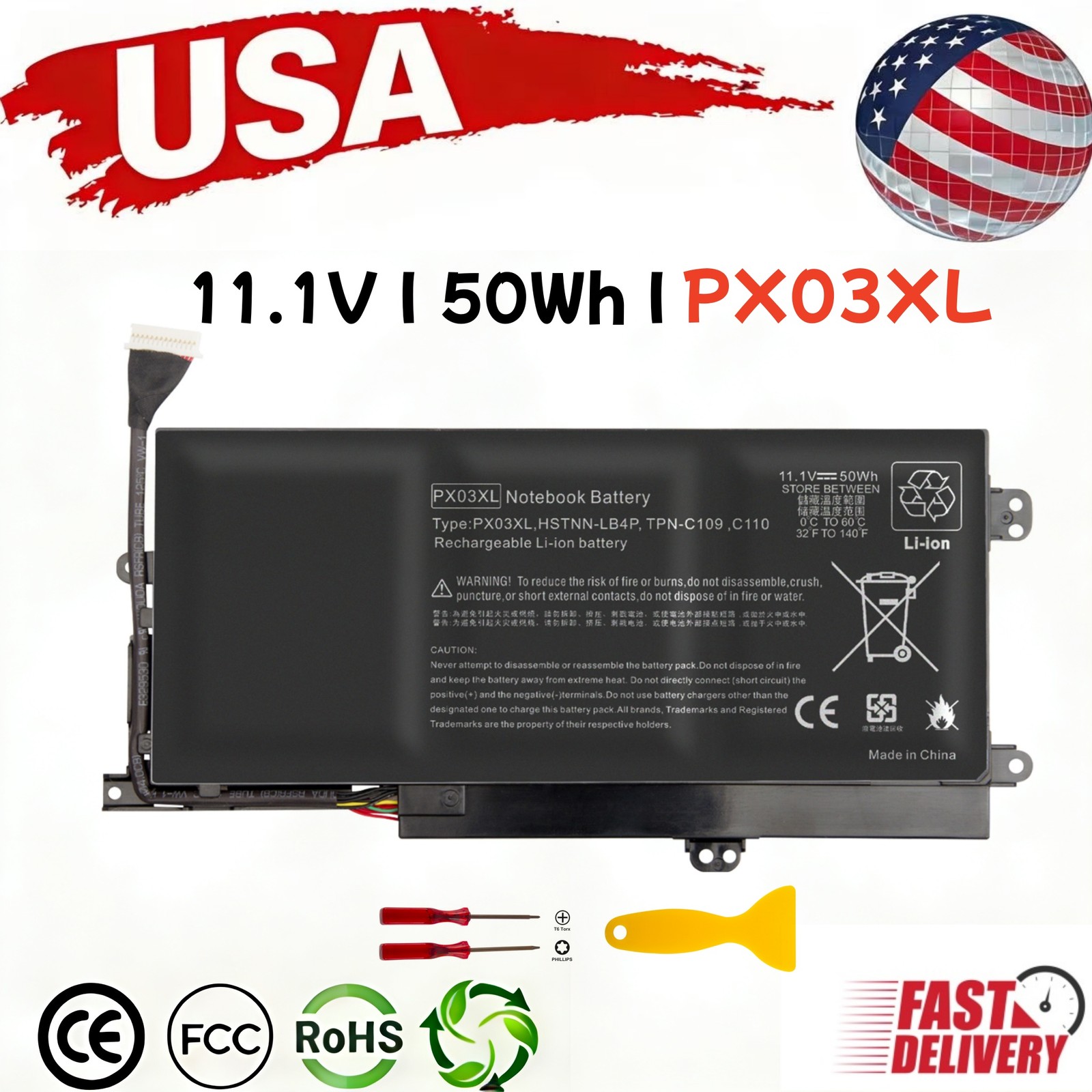 PX03XL Battery For HP ENVY Touchsmart 14 sleekbook /M6-K Series HSTNN-LB4P
