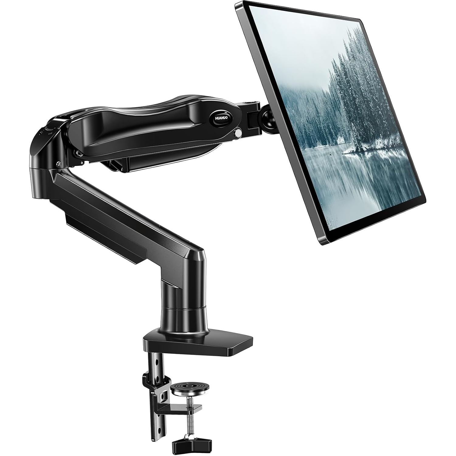 Adjustable Single Monitor Mount Arm Black 13-32 Inch Desk Clamp Holder Mount