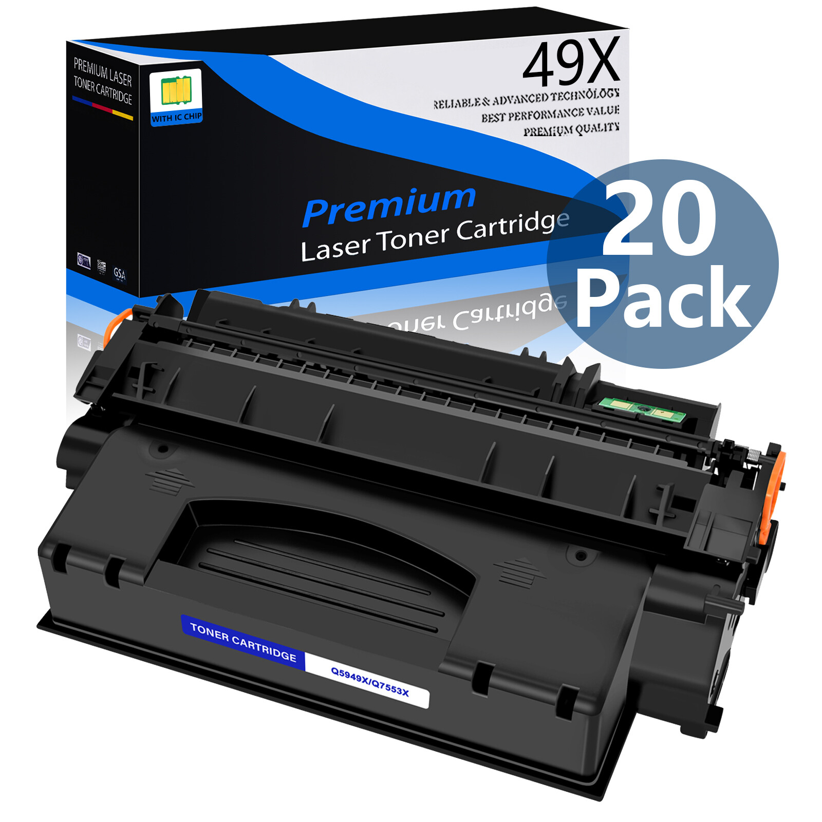 20PK High Yield Q5949X 49X Toner Cartridge for HP LaserJet 1320 3390 3392 Black