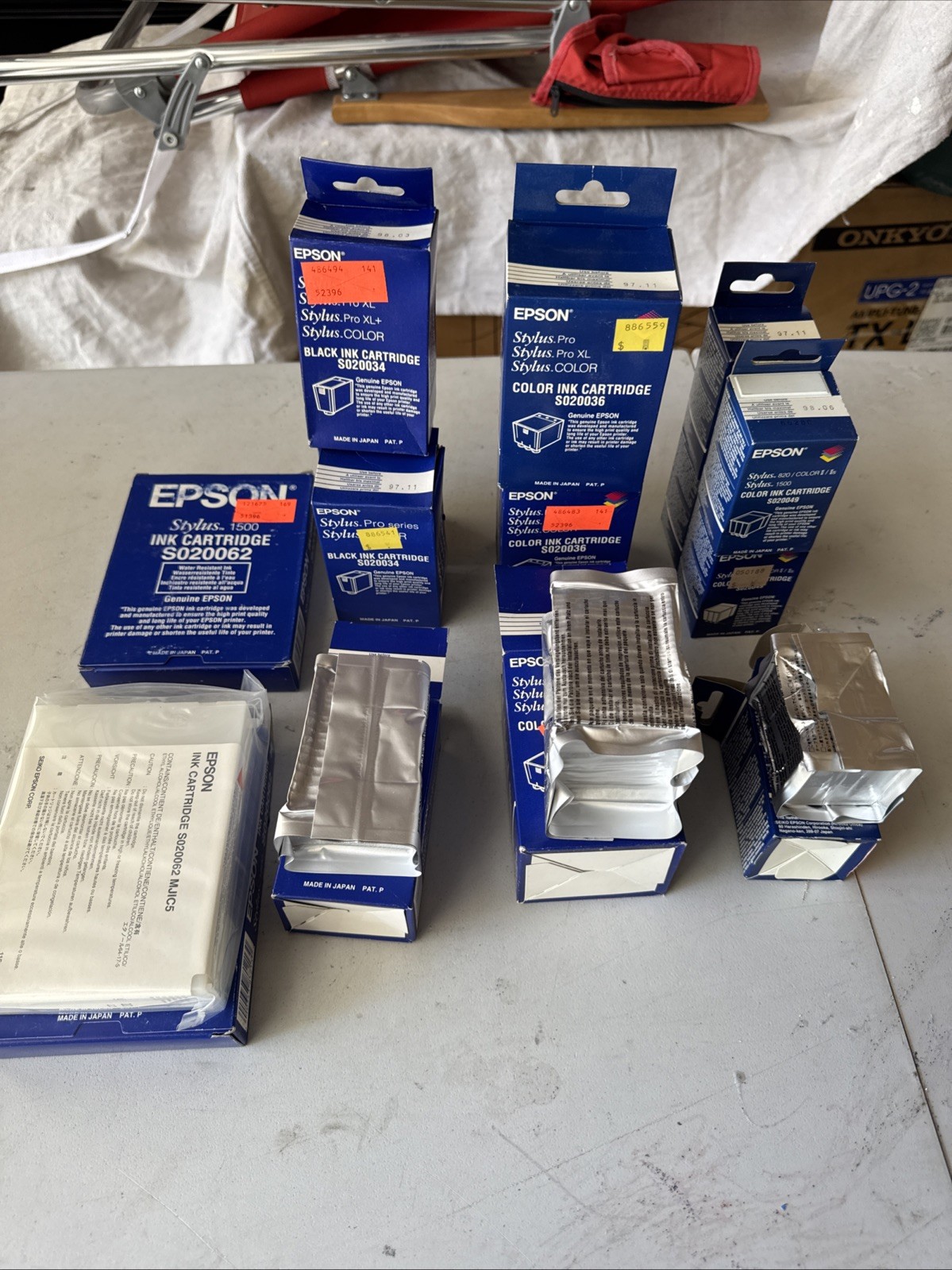 vintage epson ink Stylus Various Sizes 14 Total. SEE PHOTOS All SEALED