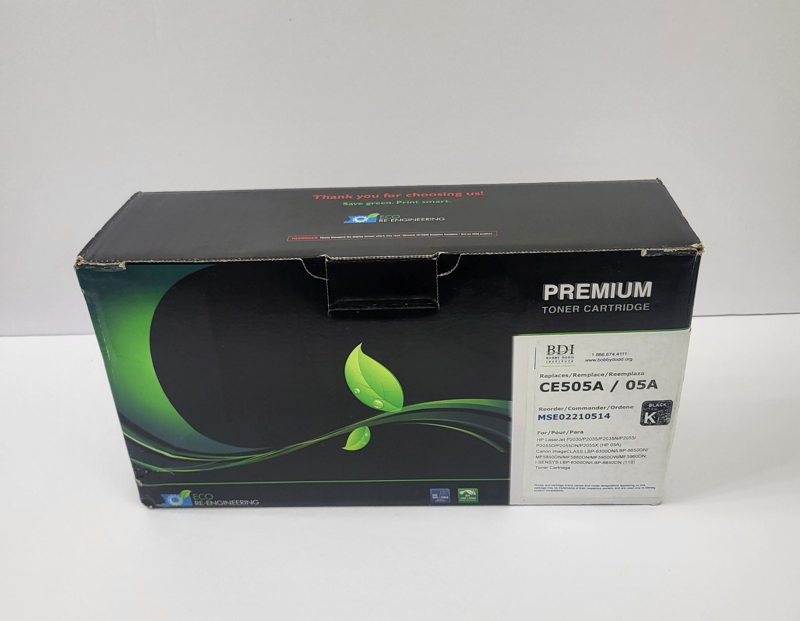 CE505A / 05A Black Premium  Toner Cartridge For HP and Canon By MSE.