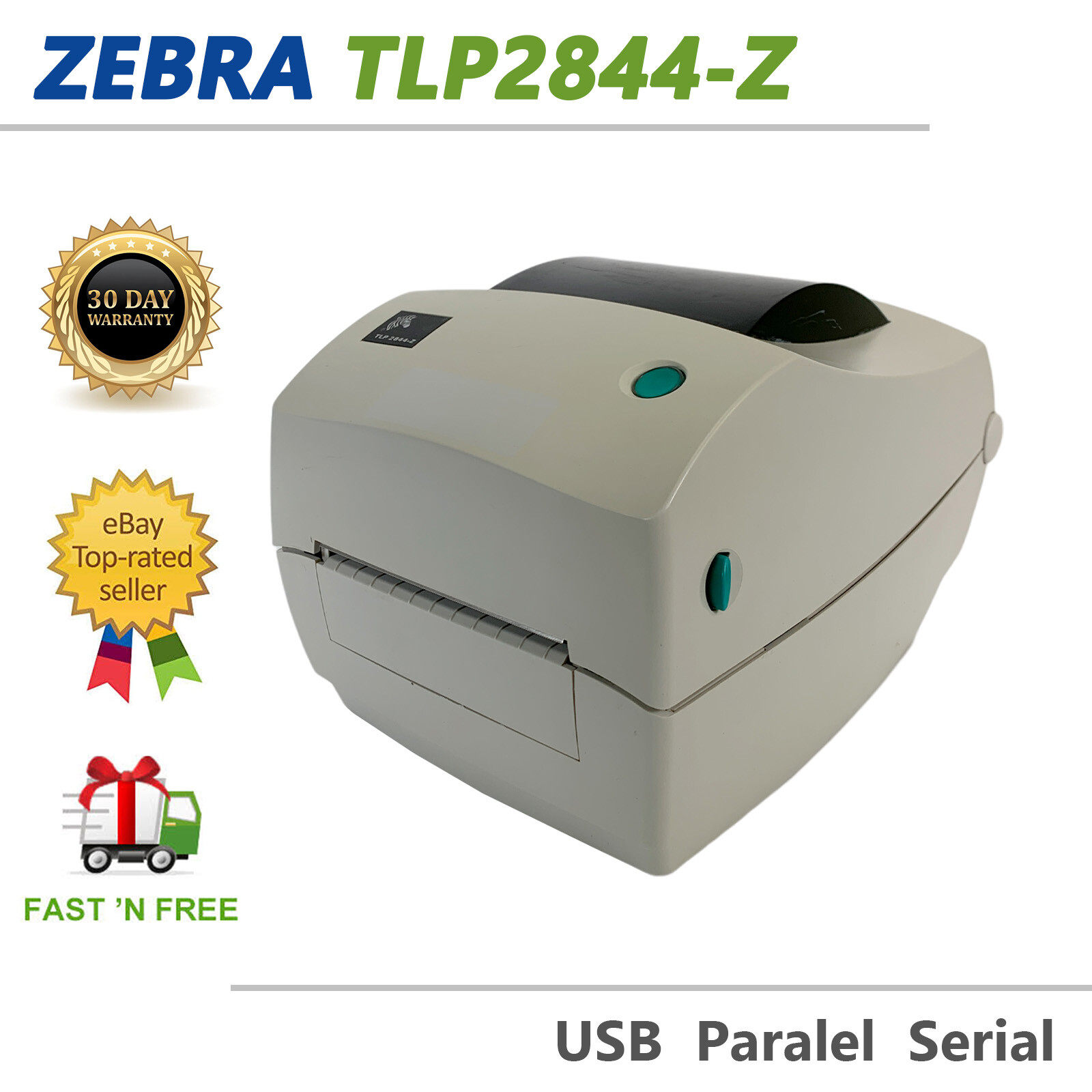 Zebra TLP 2844-Z Thermal Transfer Label Printer 284Z-10300-0001 No AC Adapter