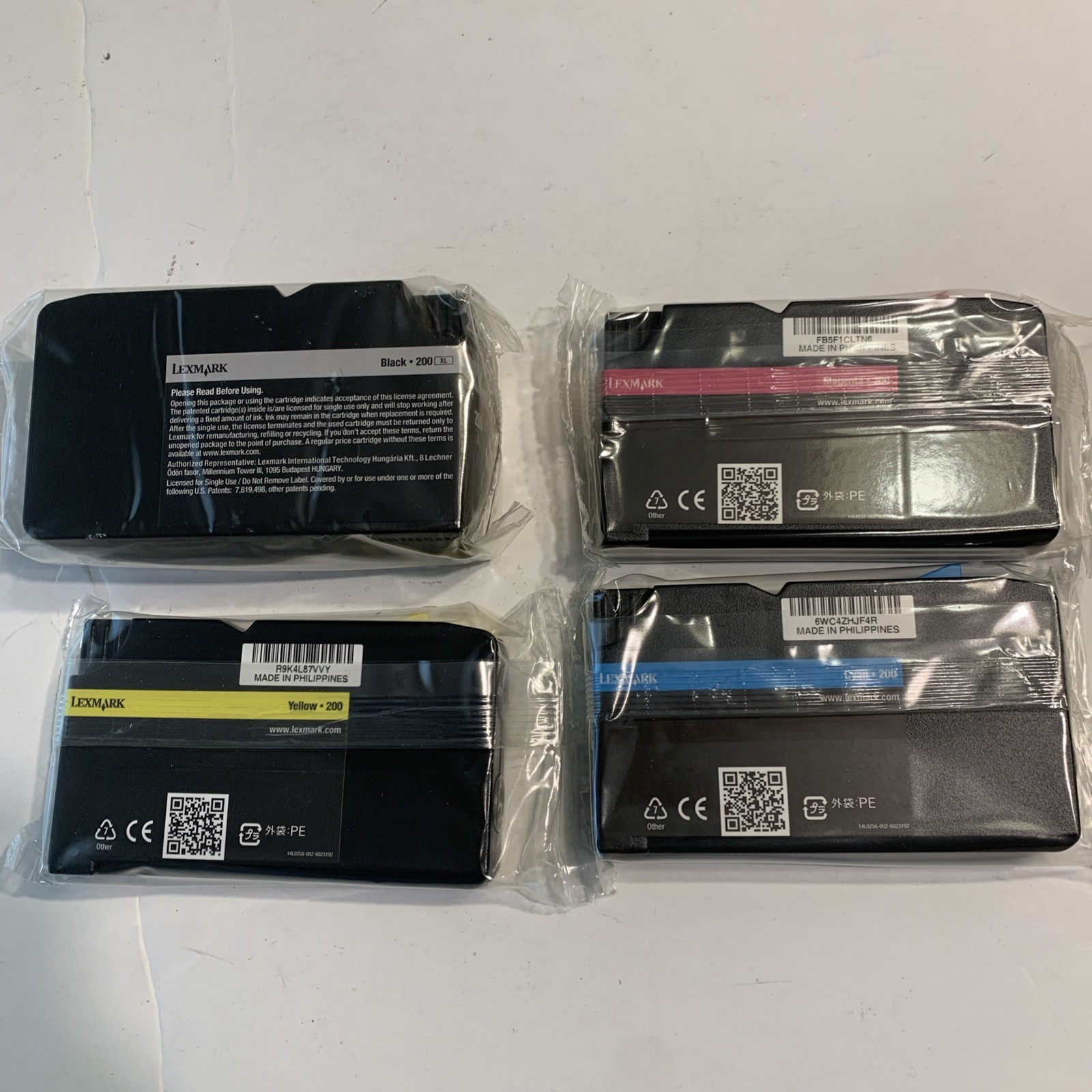 Lexmark 200 Black Cyan Magenta Yellow Ink Cartridges OEM SEALED No Box