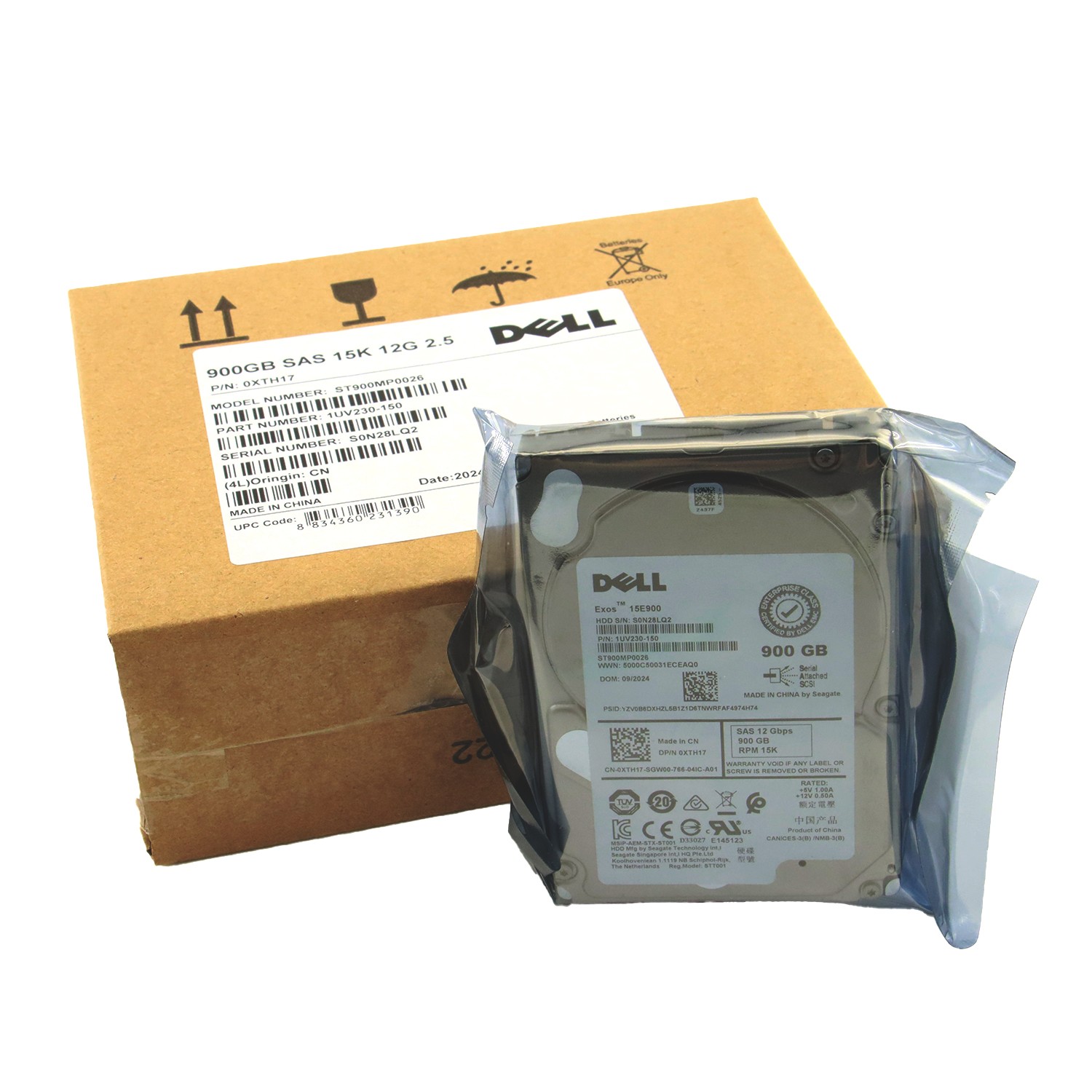NEW Dell 900GB SAS 15k 2.5" 12G HDD XTH17 Seagate ST900MP0026 in 3.5” Caddy