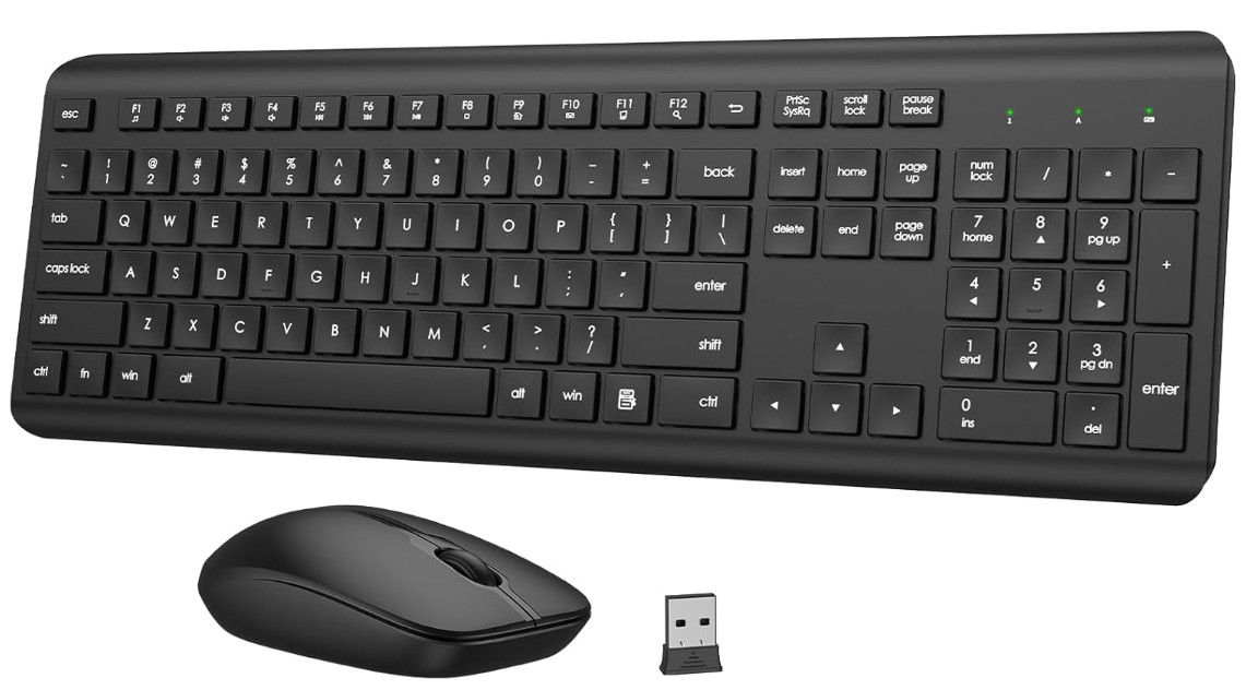Teclado y Ratón Inalámbricos Silenciosos Ergonómicos para PC y Portátil, Nuevo