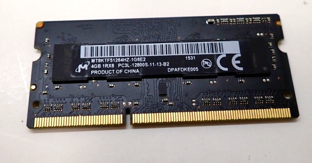 Genuine Micron 4GB 1Rx8 PC3L-12800s Laptop Memory Ram MT8KTF51264HZ-1G6E2