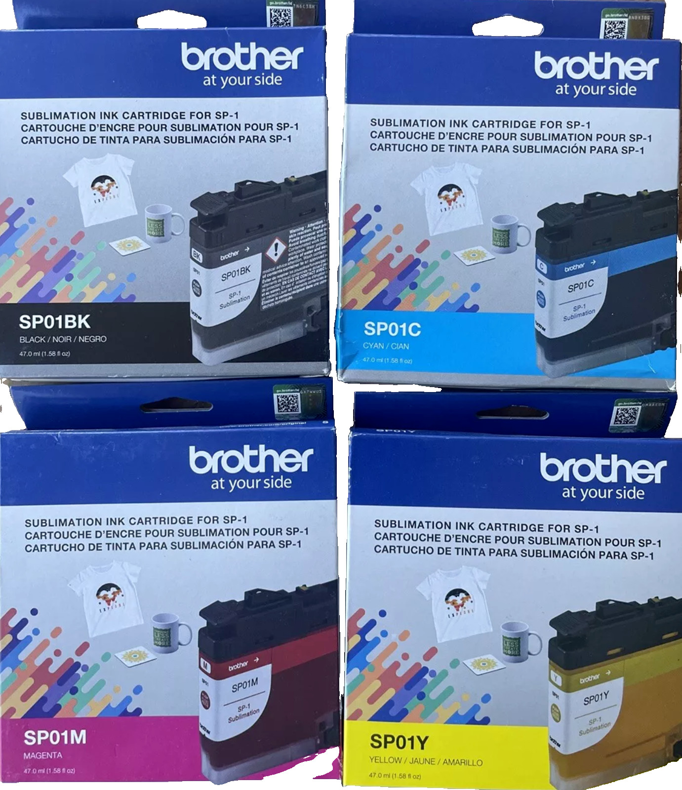 New Genuine Brother SP01 Black Color 4PK Ink Cartridges Bag