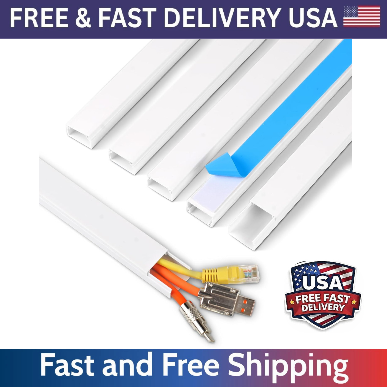85" TV Cord Hider Wall Cable Cover Concealer Wire Management Kit Self Adhesive