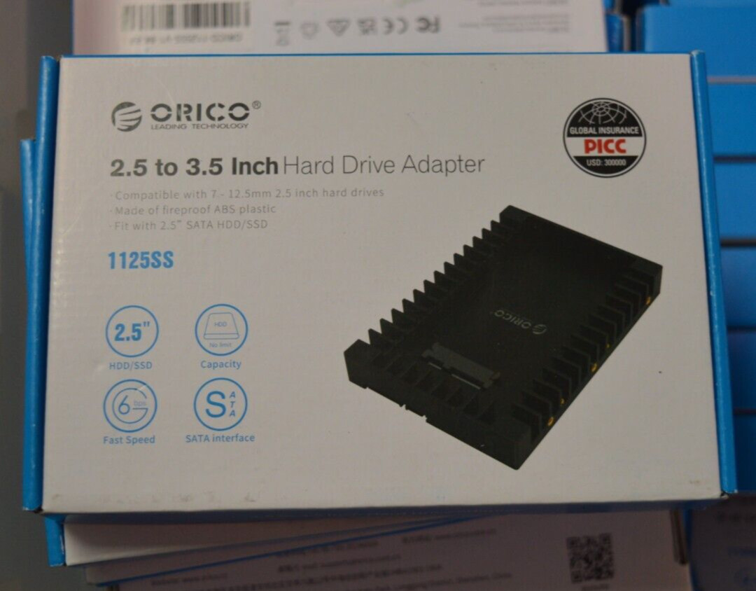 4x Lot New Orico 1125SS 2.5 to 3.5 inch Hard Drive Caddy Adapter 6Gbps Black