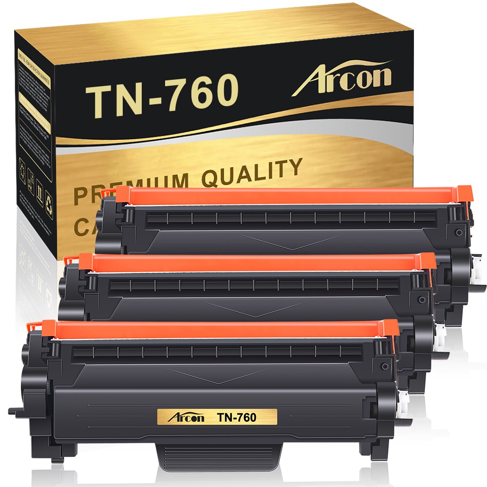 3x Toner (with Chip) for Brother TN760 TN730 DCP-L2550DW HL-L2370DW L2390DW