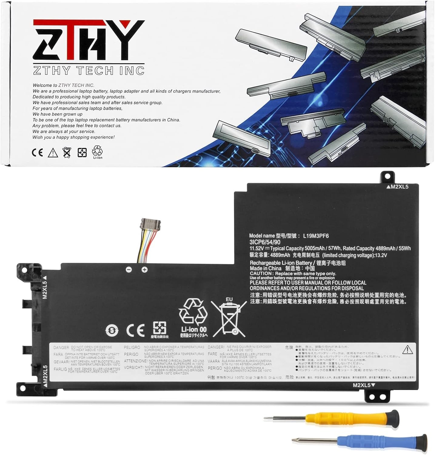 57Wh L19M3PF6 L19L3PF2 L19C3PF5 Laptop Battery Replacement for Lenovo Ideapad 5