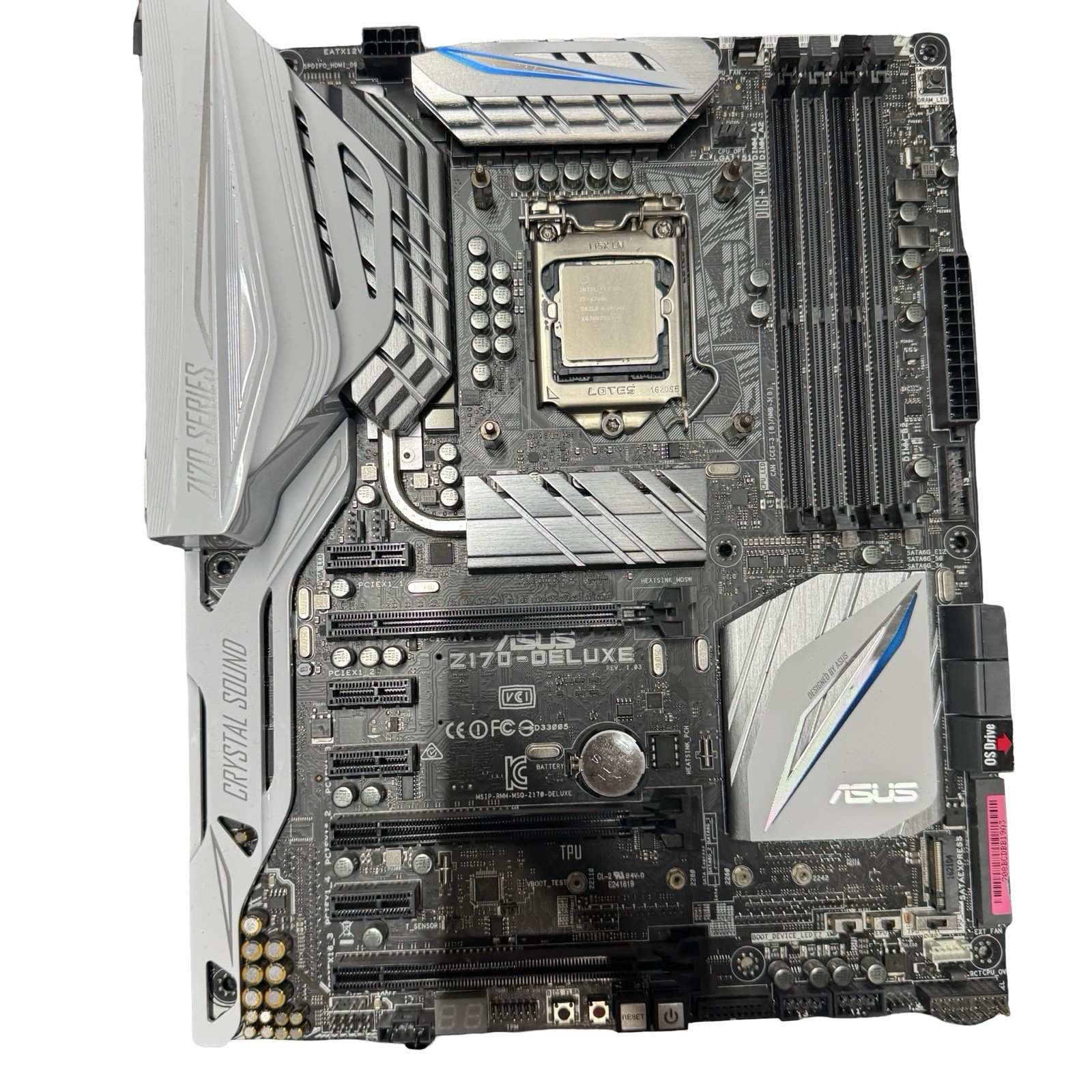 ASUS Z170-DELUXE Motherboard + Core i7-6700K CPU + IO Shield Aio