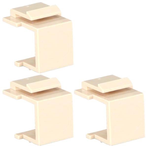 3x Snap-in Keystone Blank Insert Wall Plate Plastic Module Network LAN Ivory