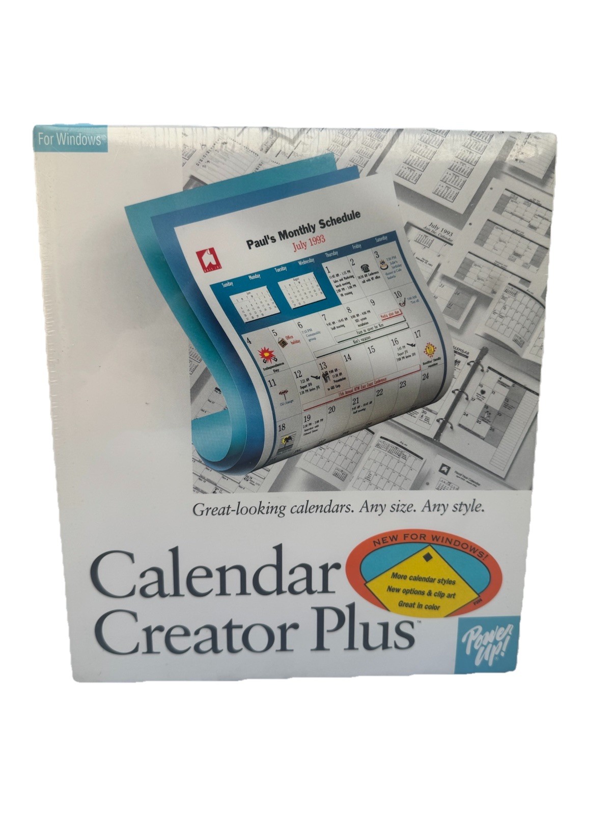 Calendar Creator Plus for Windows Power Up Software Vintage 30201-B NEW SEALED