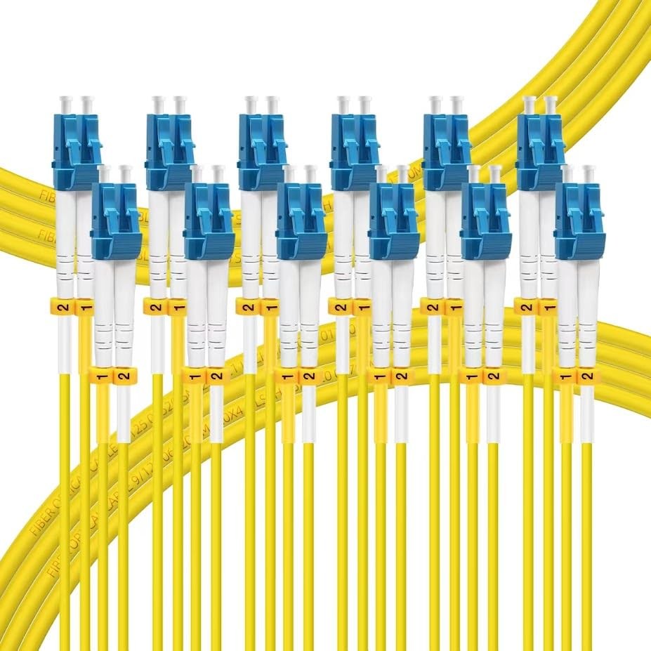 - LC to LC Single Mode Fiber Patch Cable OS2 3M/10ft 6 Pack