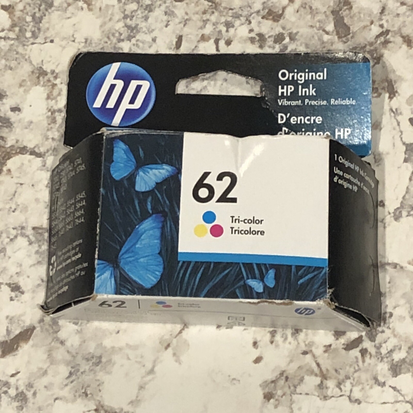 Hp 62 Tri Color Ink Cartridge New In Box Exp 01/2020