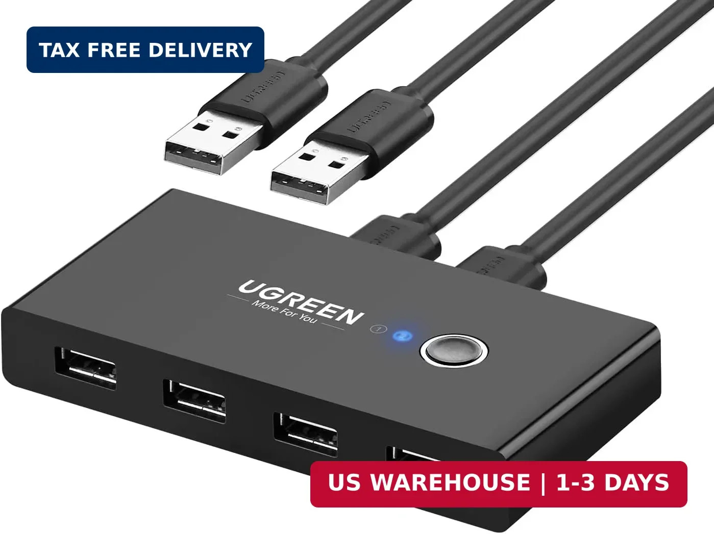 UGREEN USB Switch Selector 2 Computers Sharing 4 USB Devices USB 2.0 Peripheral