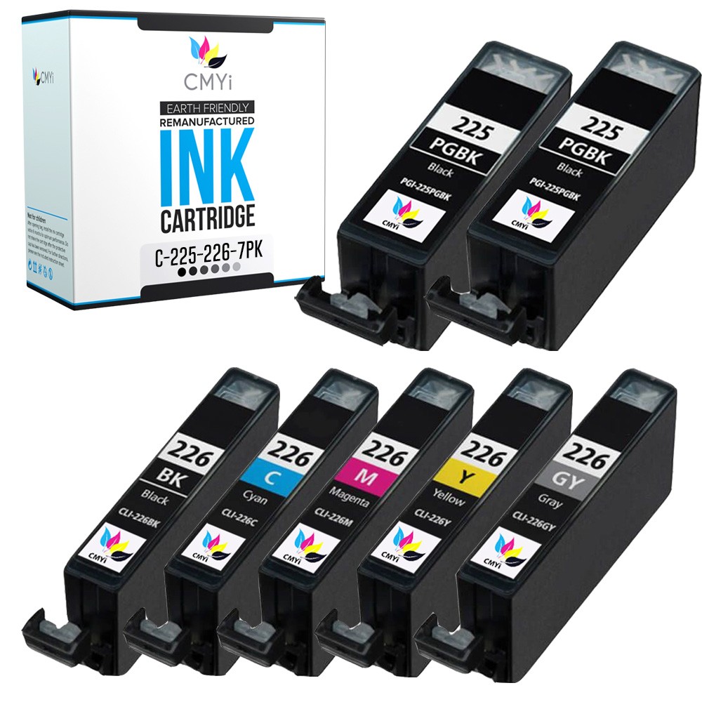 CMYi 7-Pack Compatible 225 and 226 Ink Cartridges for Canon PIXMA MG6120 MG6220