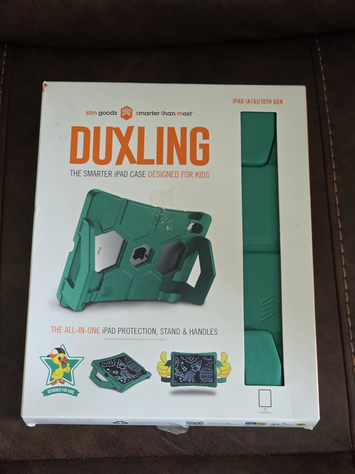 STM Goods Duxling iPad (A16/10th Gen) Case for Kids - Ultra-Protective Green