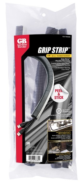 Flexible Grip Strip Race Way Peel & Stick 4 ft Electrical Cord Cable Organizer